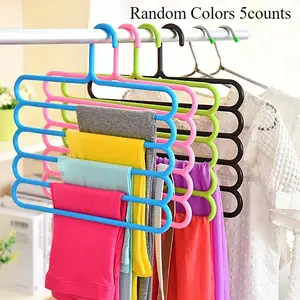 5 Piece Anti-Slip Closet Pants Rack Set, Space Saving Multi-Functional Clothes Hanger, Durable Wardrobe Organizer for Closets & Laundry Rooms, Pants Hangers