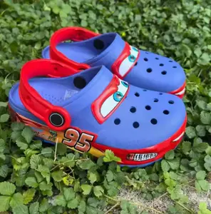 Lightning Mcqueen Shoes Led Lighted Car Anime Shoes Animation Beach Sandal Waterproof Hole Bottom Boys Gir Birthdayl Gift
