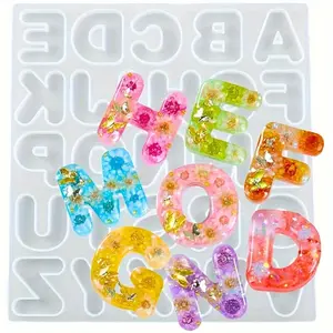 1pc Mini Letter Pendant Silicone Resin Mold - Create DIY Keychain, Pendant, Earrings, Jewelry, DIY Jewelry Accessories, and Home Decorations with Epoxy Casting - Versatile, Reusable, and Easy to Use Molds for Crafting Enthusiasts