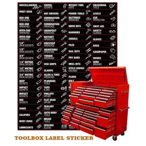 Toolbox Label Sticker, 68pcs/set Durable & Waterproof Tool Label Sticker, Easy To Identify Tool, Suitable for Garage and Studio, Personalized Labels Customizable Stickers, Customized Sticker, Adhesive Stickers, Sticker Packs