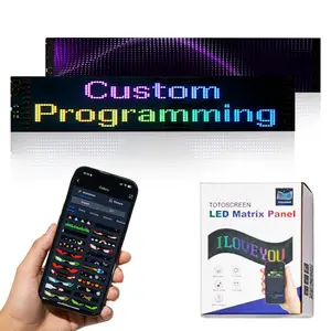 GlowSign Custom Programmable LED Matrix Sign, Bright DIY Display with Bluetooth App Control, USB Powered, Easy Install with 4.5m Cable & Tape, Waterproof for Home or Storefront Car Decals Car Ornament