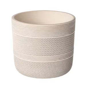 Pottery 8" Tye Ceramic Planter, White