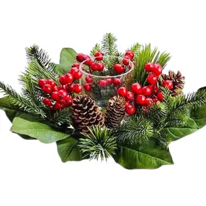 Christmas Centerpiece, Candle Centerpiece, Holiday Decor, Magnolia leaf  Candle Wreath, Hurricane Centerpiece, Candle Decor