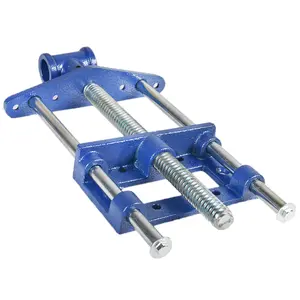 Woodworking Bench Front Vise - Cast Iron 300mm Clamp with Thread, 9" Chrome-Plated Screw, Adjustable Clamp Height