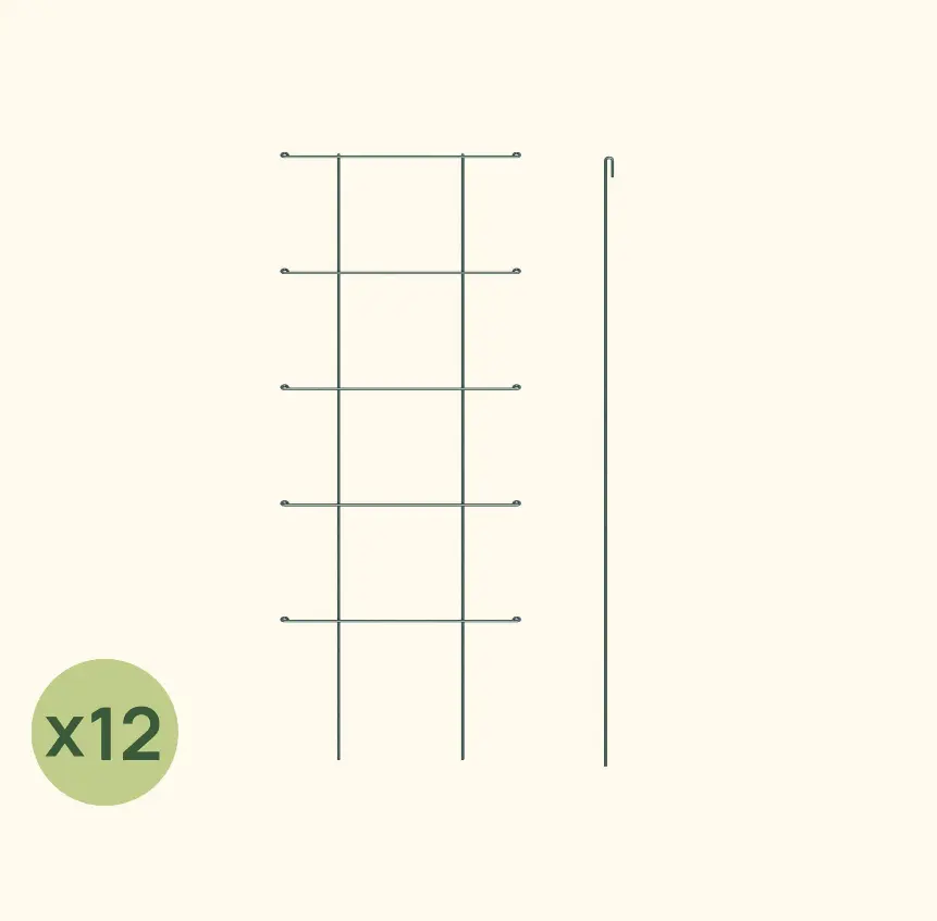 Vego Garden FlexGrow Modular Cage Trellis System - 12 Panels for Plant Support and Growth Enhancement