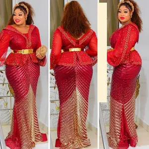 Elegant Burgundy Sequin Embellished Peplum Maxi Dress for Mother of The Bride Wedding Guest Christmas Holiday Party Cocktail Dinner Gala Birthday Photoshoot Engagement Ceremony Anniversary Grad Turkey Party Dresses for Women Plus Size 12-20