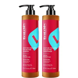 ECOLCHIPRO Collagen Shampoo and Conditioner Set Natural Ingredien Moisture Deep Conditioning Shampoo and Conditioner for Dry and Damaged All Hair Types 2X750ml 2X25.6 fl. oz Cleansing Moisturizing Hydrate Cleanser Haircare