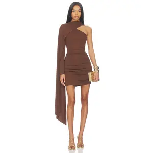 NBD Allona Mini Dress in Chocolate Brown