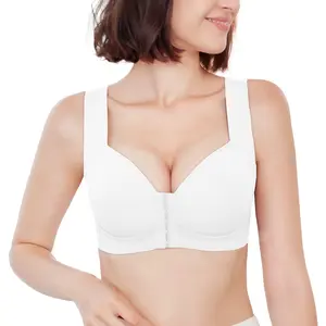 FallSweet Front Close Bra for Women Push Up Wirefree Bra Seamless Brassiere
