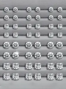 Rhinestone Stud Earrings Set, Fashionable Jewelry for Women & Men, Trendy All-match & Exquisite Jewelry for Birthday Gift, Ear Studs