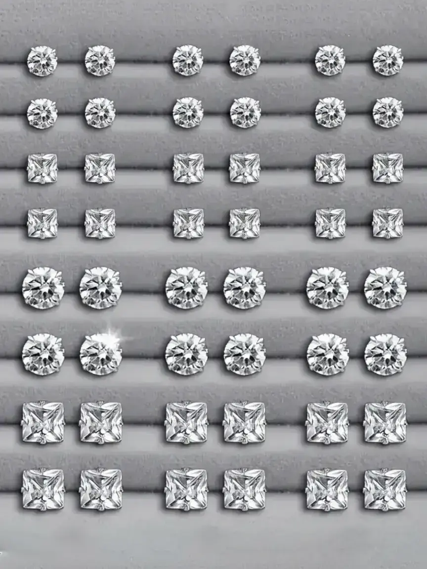 Rhinestone Stud Earrings Set, Earring Stacking Set, Fashionable Jewelry for Women & Men, Trendy All-match & Exquisite Jewelry for Birthday Gift, Ear Studs, Stud Earring Pack