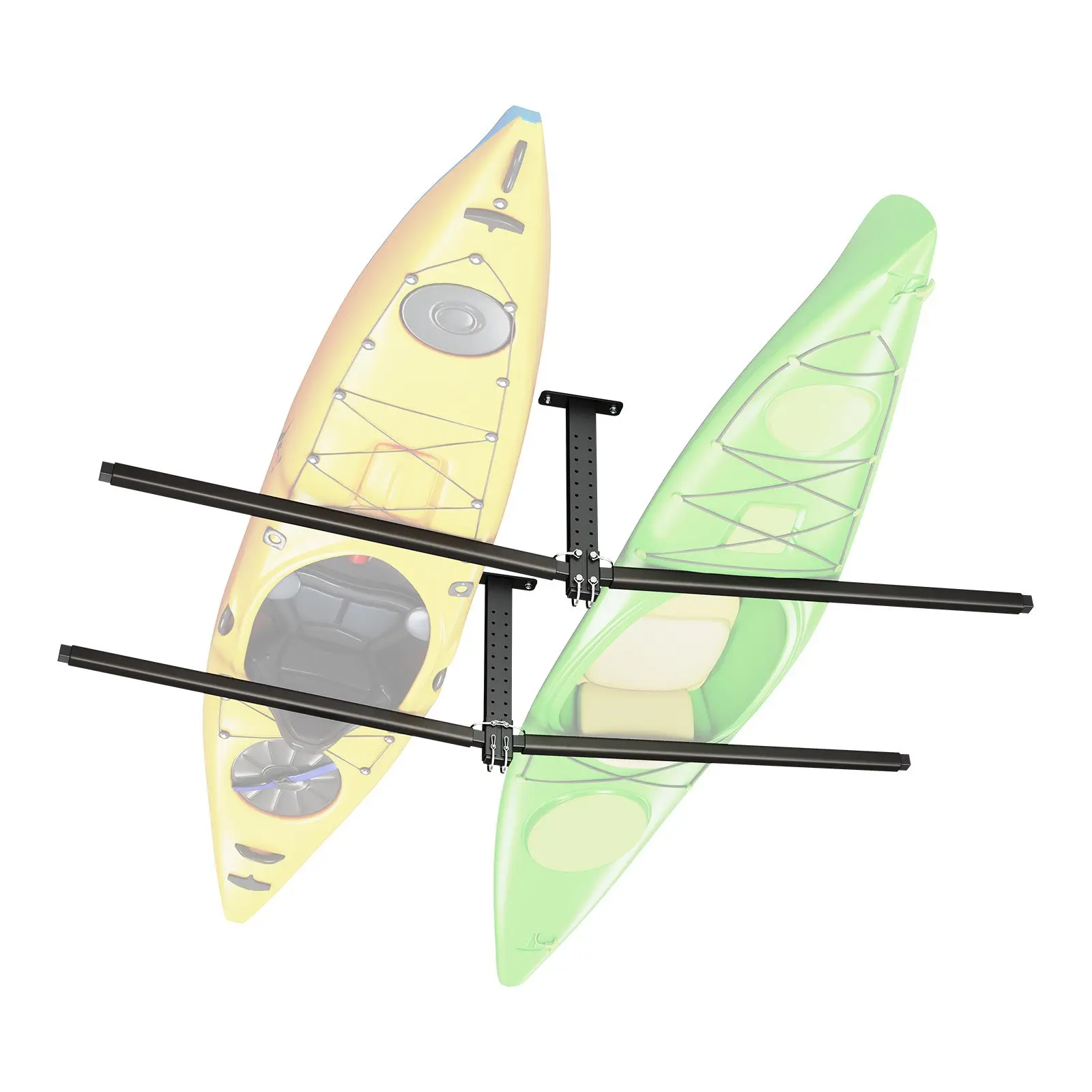 【Summerfinds】VEVOR Carbon Kayak Ceiling Storage Rack, 2-Kayak Capacity, 250 lbs Max Load, Heavy-Duty Adjustable 31.1 in Upward Arms Garage Overhead Hanger, Easy Installation for Canoe, SUP, Clean & Organized Space, Carbon Steel, 250Lb, Foam Sleeves