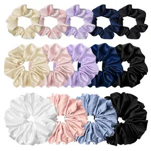 Viyawise Satin Scrunchies for Women: No-Damage, Multi-Size (S, M, L) Hair Ties for All Ages & Hair Types, Fashionable Wrist Accessory, Perfect for Any Occasion