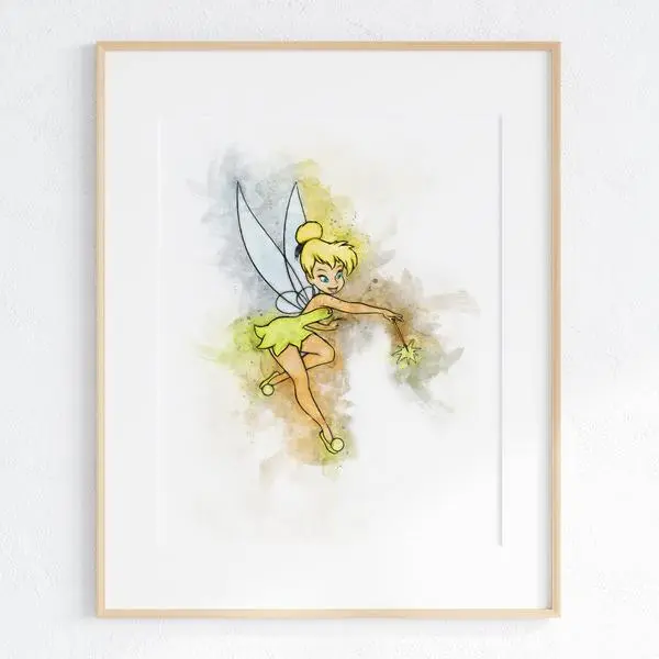 Peter Pan Tinkerbell Vintage Nursery Wall Print - Unframed Home Decor Poster