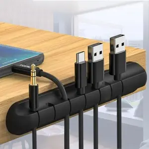 3 piecesAdhesive  USB Cable Desktop Tidy Management   Cable Winder cable Organizer Desk Accessories Office Supplies