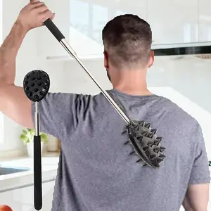Extendable Cactus Back Scratcher With Retractable Spikes - Heavy-Duty PVC Itch Stick For Men & Women, One-Hand Operation, Adjustable Length, Portable Back Massager For Bed, Couch, Travel - Durable Cactus-Shaped Design