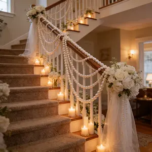 20PCS Elegant White Pearl Garland Strand - Perfect for DIY Wedding & Room Decor