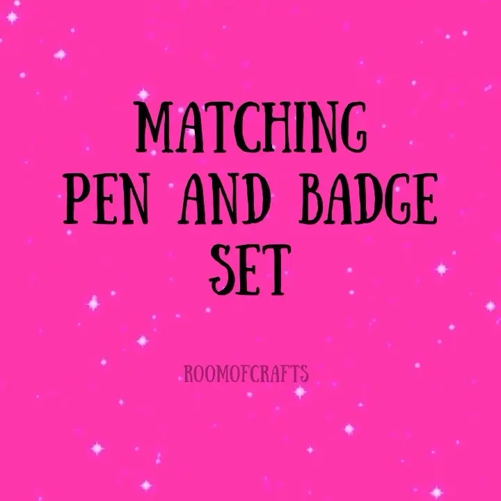 Badge reel set with matching pen