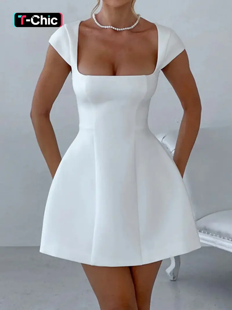 elegant short white dress - TikTok Shop