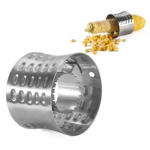 Corn Stripper Cutter, Round Shape Stainless Steel Corn Peeler with Handle Comfortable to Use Corn Stripper Peeler Cutter for Kitchen Tool, Kitchen Fruit Vegetable Slicer