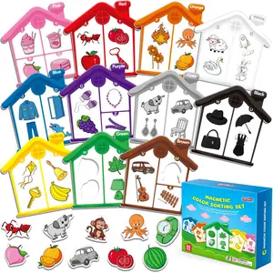 Magnetic Color Sorting Toys Alphabet Games Recognition Color Shape Matching Fridge Magnets, Learning Activity Magnets for Refrigerator Whiteboard