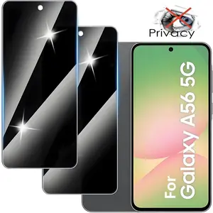 2 Pcs Privacy Screen Protector Suitable for Samsung Galaxy S25 FE A14 A15 A16 A17 A24 A25 A26 A27 A34 A35 A36 A37 A51 A52 A52s A53 A54 A55 A56 A57 Privacy Protection Tempered Glass Easy install Full Cover Durable Anti Scratch 9H Glass
