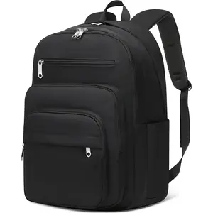 Backpack for Middle High School Teen Boys Girls Large College Bookbag with Laptop Compartment  to School Book Bags Mochilas Escolares para Ninos Ninas Adolescentes (Black, Solid)