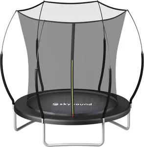 SkyBound Springless Outdoor AI Bunny Trampoline for Kids and Adults, 6FT/8FT/10FT/12FT/14FT Recreational Bungee Cords Trampoline with No-Gap Zipper System & Anti-Rust Coating, Chirstmas & Birthday Gifts