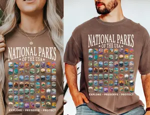 National Parks Shirt, US National Park Camping, Gift for Family Trip, Nature Lover Hiking Shirt, Park Shirt, Outdoor Shirt Fathers Day, Gift for Mom