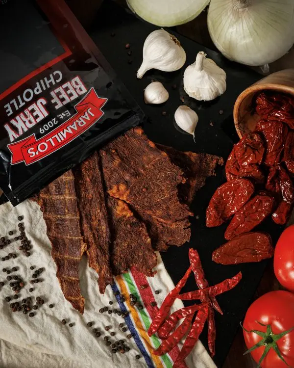 Chipotle Dried Beef Jerky, Savory Dried Snack for On-the-Go Munching