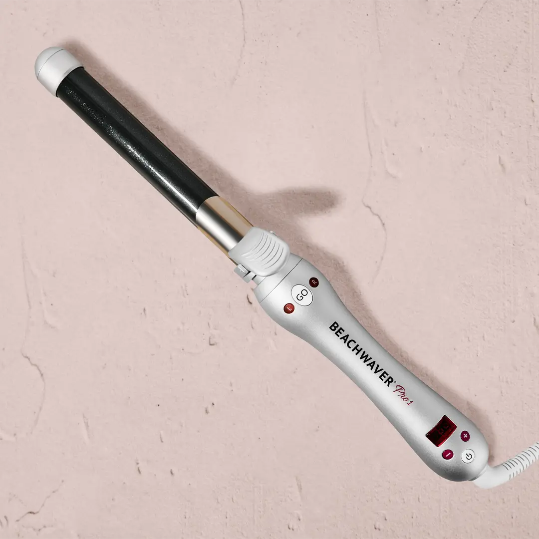 Beachwaver Pro 1" Rotating Curling Iron | Extended Length Tourmaline Ceramic & Gold Dust Barrel | Pro Heat up to 450°F