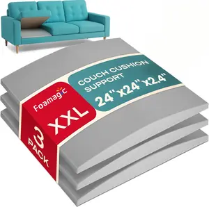 Couch Cushion Support, Sofa Cushion Support for Sagging Couch Seat, Couch Replacement Insert, 24"x24"x2.4", High Density Foam Furniture Seat Sagging Repair, Trapezoid 40D,Grey Set of 3