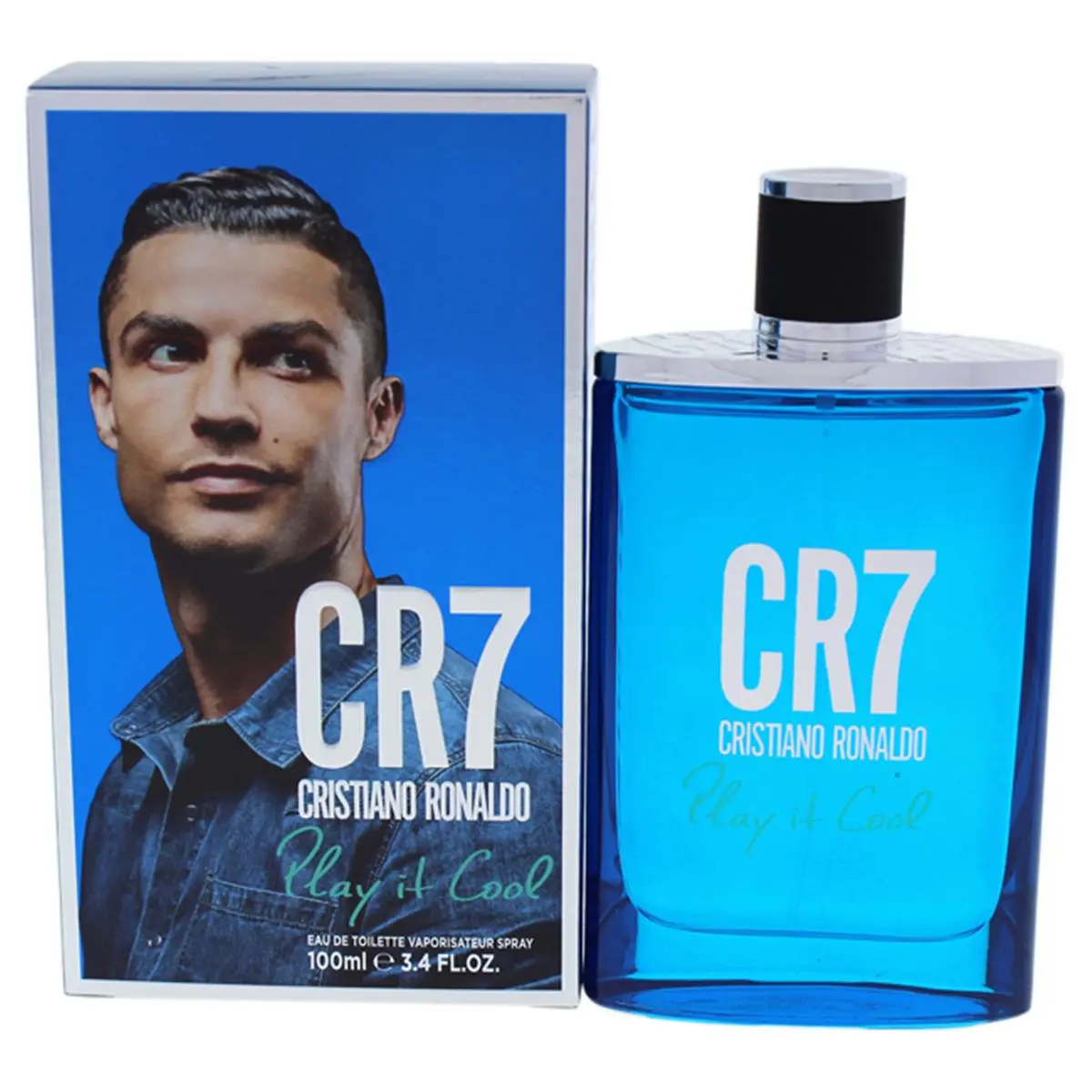 212 MAIN Cristiano Ronaldo CR7 Play It Cool Men's Eau De Toilette Spray - 3.4 fl oz Spray Bottle, Signature Scent with Aromatic Citrus Top Notes, Bergamot Mix, Pear Base, Masculine Blend & Amber Bottled Fragrance, Citrus Top Notes Men's Fragrance