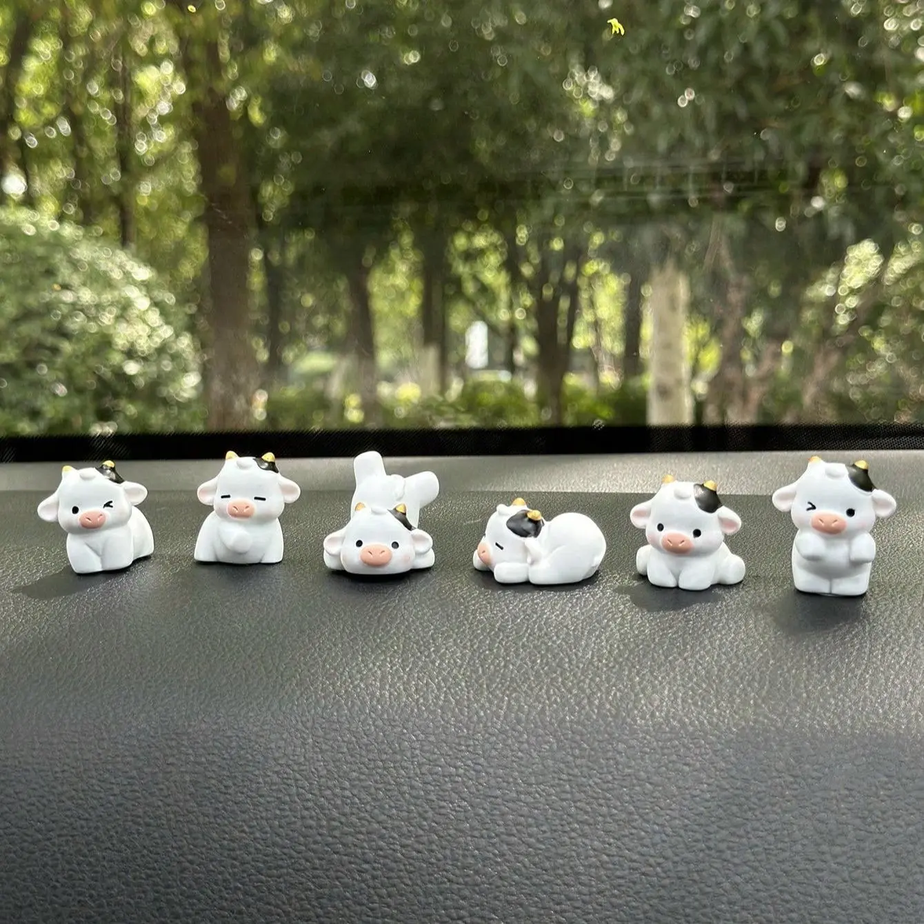 Cute Cow Themed Car Interior Decorations, Adorable Dashboard and Rearview Mirror Accessories for Car Styling, Girly Car Accessories, Car Interior Accessory, Car Interior Decorative