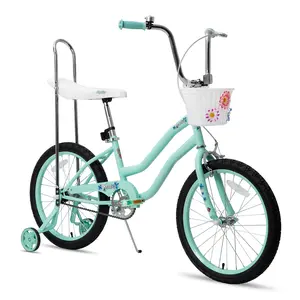 JOYSTAR 20 Inch Ages 7-12 Years Old Girls Bike with Training Wheels Banana Seat Girls Front Handbrake Coaster Brakes