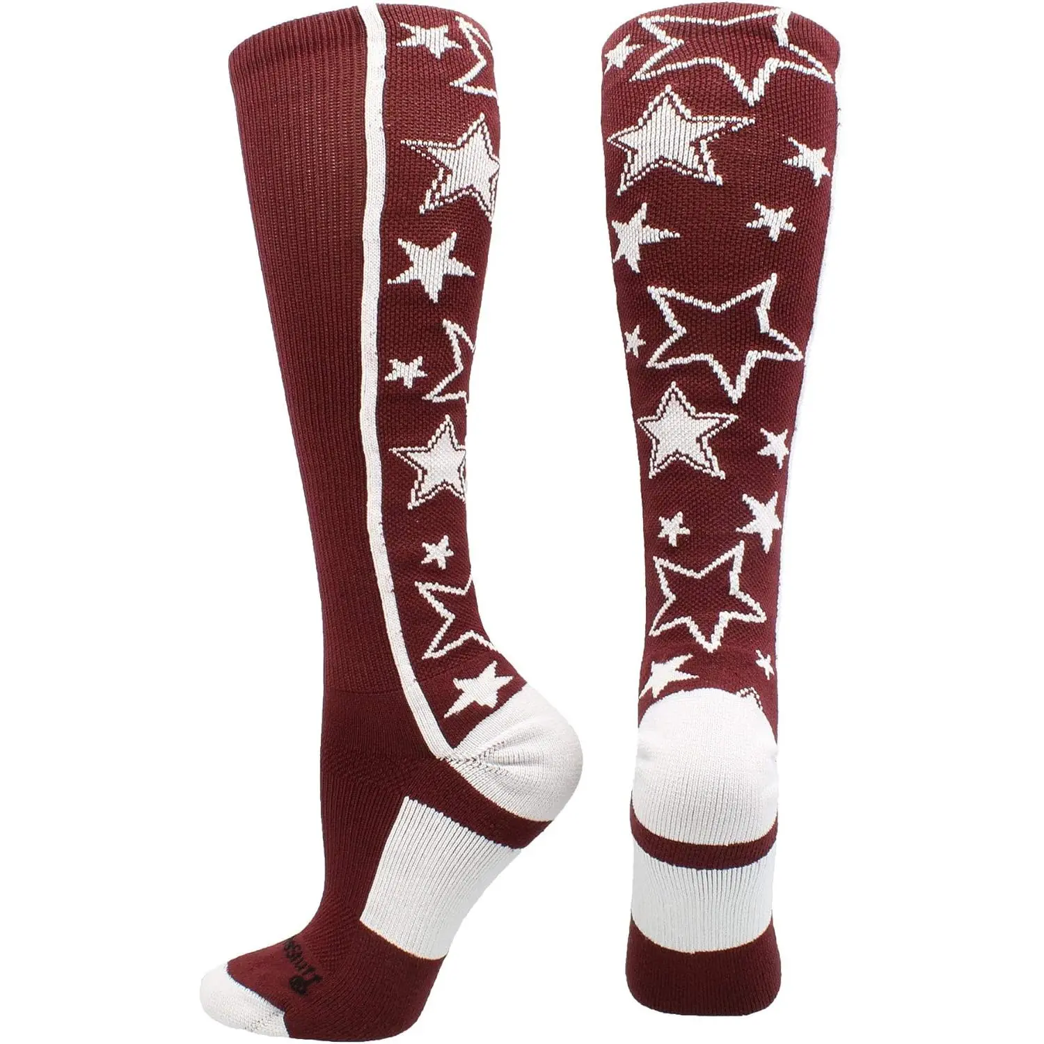 Softball Socks with Stars for Girls and Women Over the Calf Tall Socks Youth and Adult Sizes