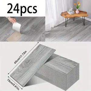 Luxury Wood Grain Pattern Vinyl Flooring Tiles, Self-Adhesive Waterproof Peel & Stick, Durable PVC Material, Easy DIY Installation, Durable PVC Construction