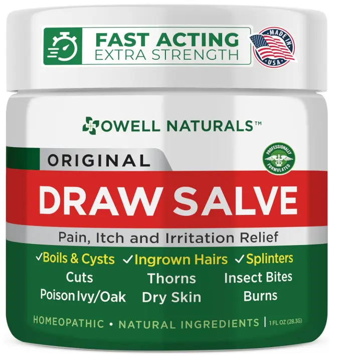 OWELL Naturals Drawing Salve Ointment for Boil & Cyst Removal, Ingrown Hair, Splinter Remover, Bug Spider Bites, Bee Sting, Mosquito Itching, Poison Ivy, Flare, Hangnail