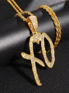 New Luxury Copper Plated Micro-Encrusted Rhinestone Letter Xo Necklace, High-End Commute Party Daily Decoration, Trendy Versatile Jewelry