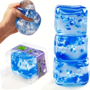 3PC Ice Cube Squishy, Squishy Cube, Office Toy, Good For ADHD, Gift For Family And Friends Valentine's Day Gift