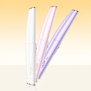 Facial Hair Removal for Women, Painless Eyebrow Trimmer with Pivoting Head, Electric Battery Operated Body Hair Remover with 2 Replaceable Blade for Face Neck Chin Bikini, White