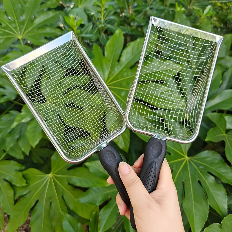 Handheld Garden Soil Sieve, 2 Size Mesh Gardening Sifter With Comfort Grip Handle, 2.8mm & 5mm Practical Filter Screen, Durable Yard Tool for Sifting Sand Stone Compost Outdoor Planting Gardening Use