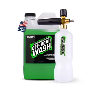 Slick Products Off-Road Wash + Pressure Washer Foam Cannon Bundle – Super Concentrated ATV, UTV, Dirt Bike, Jeep & Truck Wash Foam Shampoo for Heavy Mud and Dirt