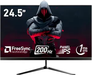 24.5 Inch IPS PC 200Hz Gaming Monitor, FHD 1080p Screen, 1ms Without Bezel, freesync, 99% sRGB, 178 ° Angle View, HDMI、DisplayPort, Compatible with Wall mounting 75 * 75MM - Black