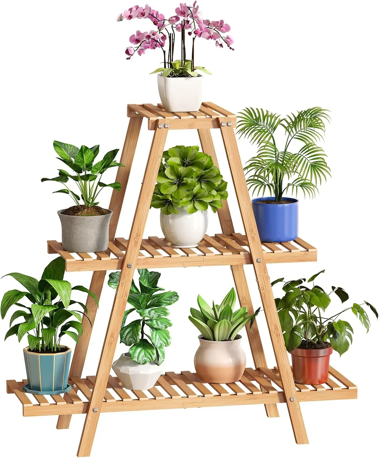 Stand  for Indoor Outdoor Tiered  Shelf 8 Potted Flower Holder Ladder Rack Garden Balcony Living Room Patio(3 Tier )