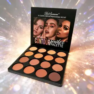 Couple Makeup Cosmetics Beauty Palette, 16 Color Powder Compact Design High Light Contour Matte Highlighting, Perfect Gift for Lovers