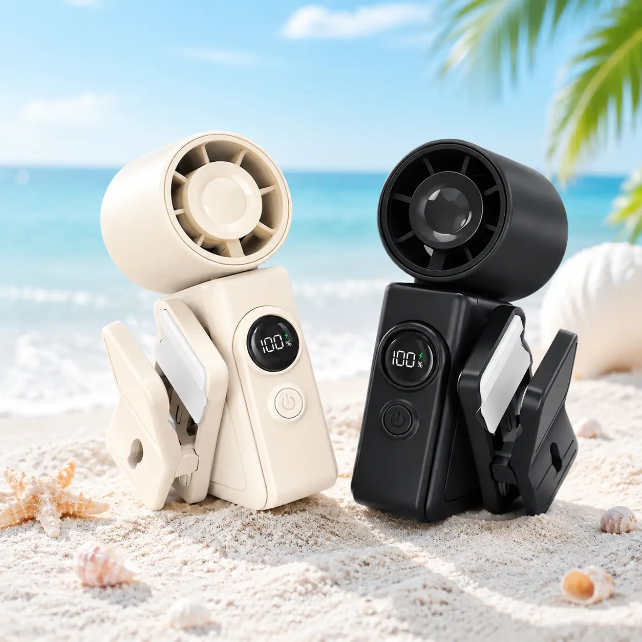 2pcs Portable Cordless Fans with Type C Charger, 13500 RPM Rechargeable Handheld Luminous Mini Fans, LED Display, 360° Rotating Detachable Clip, Compact Home Appliances for Outdoor Activities, Summer Gifts for Women,back to school,back to school haul