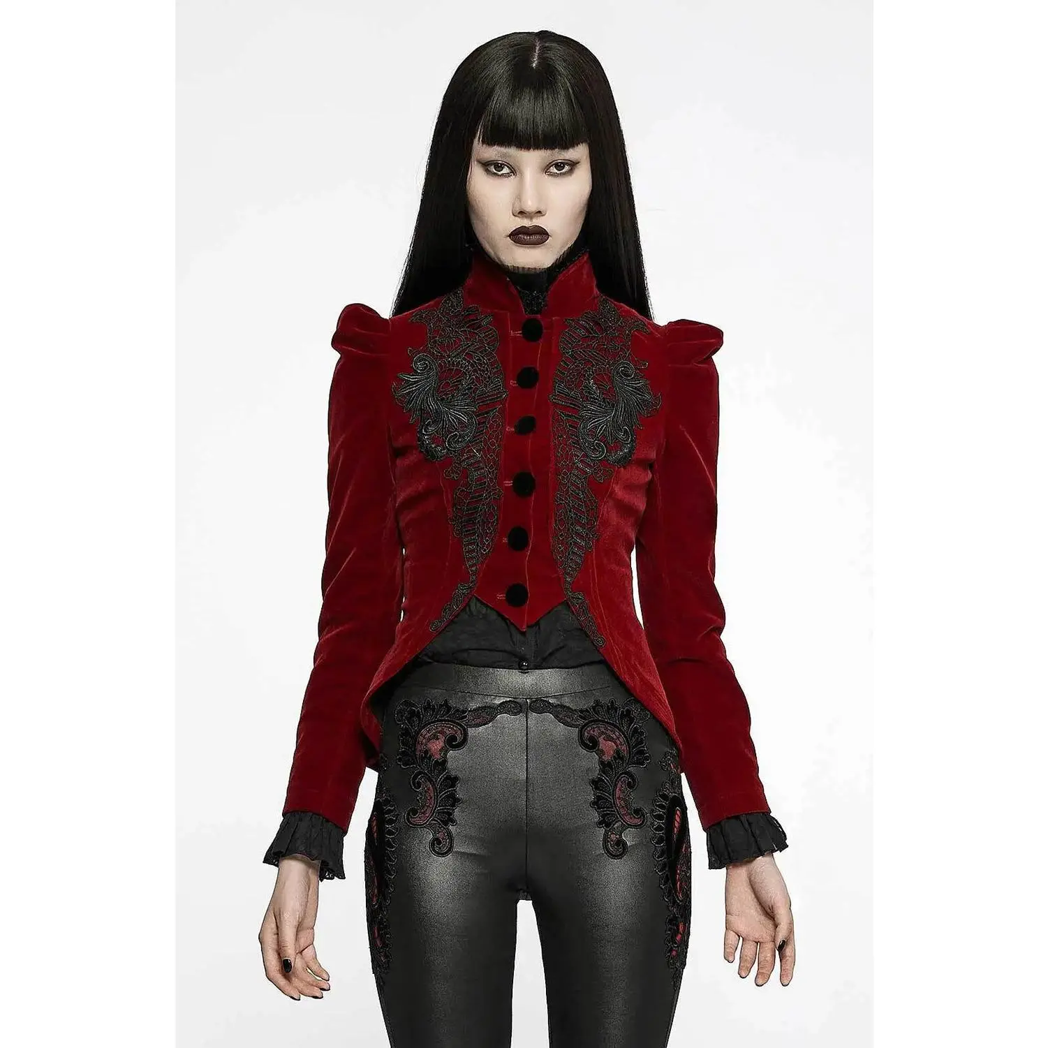 Red Death Victorian Goth Cropped Coat