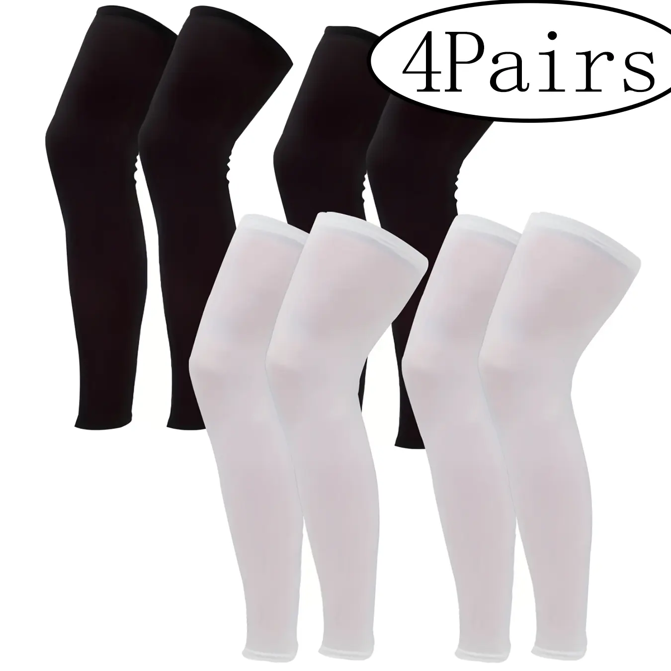 4Pairs-Cooling Breathable Knee Sleeves, Unisex Summer Compression Leg Sleeves, Knee Supporter for Sports, Basketball & Football, Men Women, Cooling Protective Sleeves