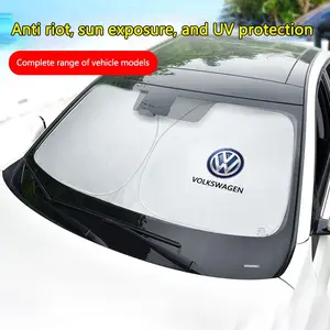 UV Car Windshield Sun Shade Cover, Blocks Rays Protector for Volkswagen Vw Gti Mk5 Passat Polo Golf 3 Jetta Tiguan Beetle Touran, UV Protective Sunshade